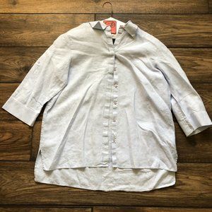 Lafayette 148 NY light blue linen button down shirt